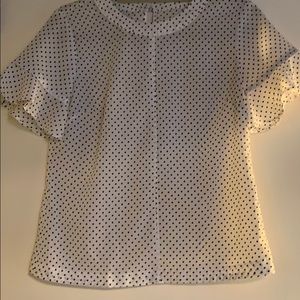 White polka dot blouse